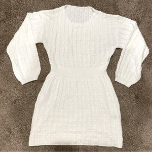 NWOT White Fall Cable Sweater Dress